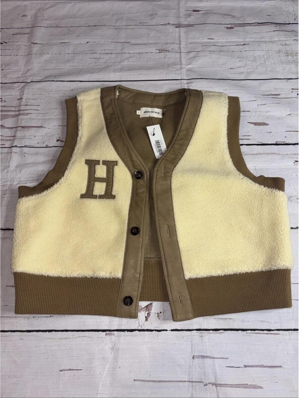 Honor The Gift Women’s Large Bonded Vegan Leather Vest New With Tag (B5)